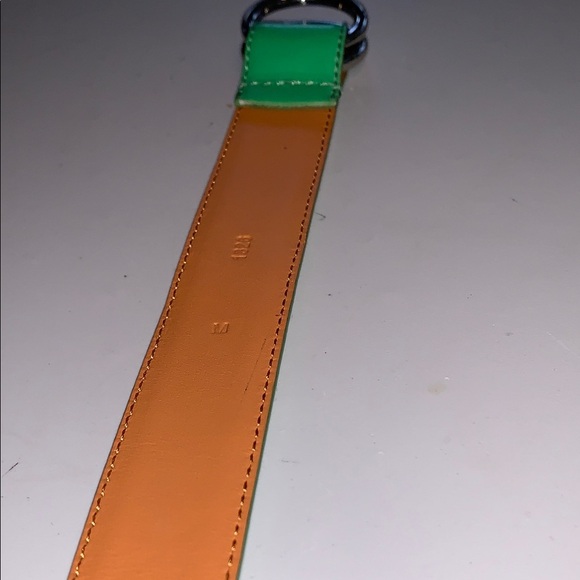 Ralph Lauren Golf Green Leather Belt Silver Hardware M - Picture 5 of 13